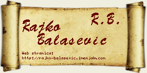 Rajko Balašević vizit kartica